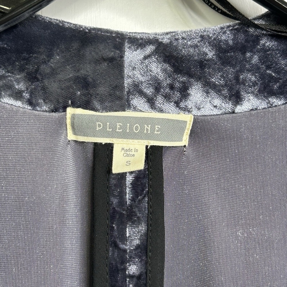 Anthropologie Pleione Crushed Velvet Open Front Kimono Duster Womens Small Gray - Picture 8 of 9